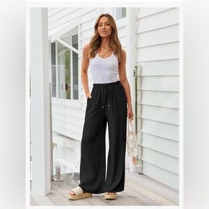 XL draw string black palazzo pants